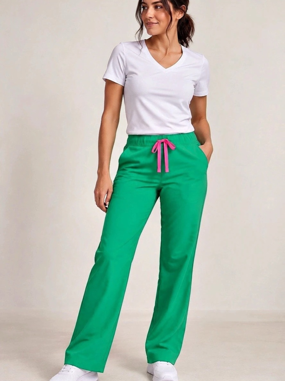 FIGS Livingston Straight Leg Scrub Pants Green XL